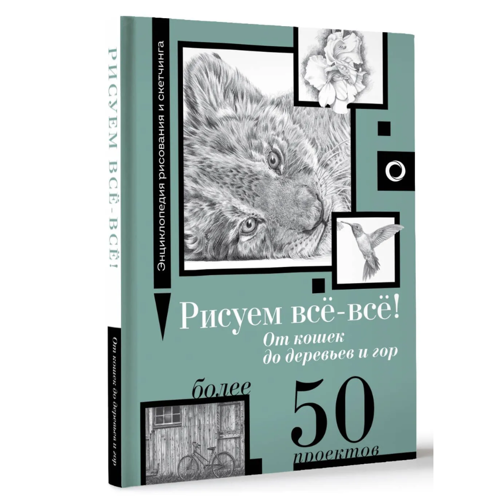 Книга "Энциклопедия рисования и скетчинга. Рисуем всё-всё! От кошек до деревьев и гор. Более 50 проектов", Анастасия Чудова