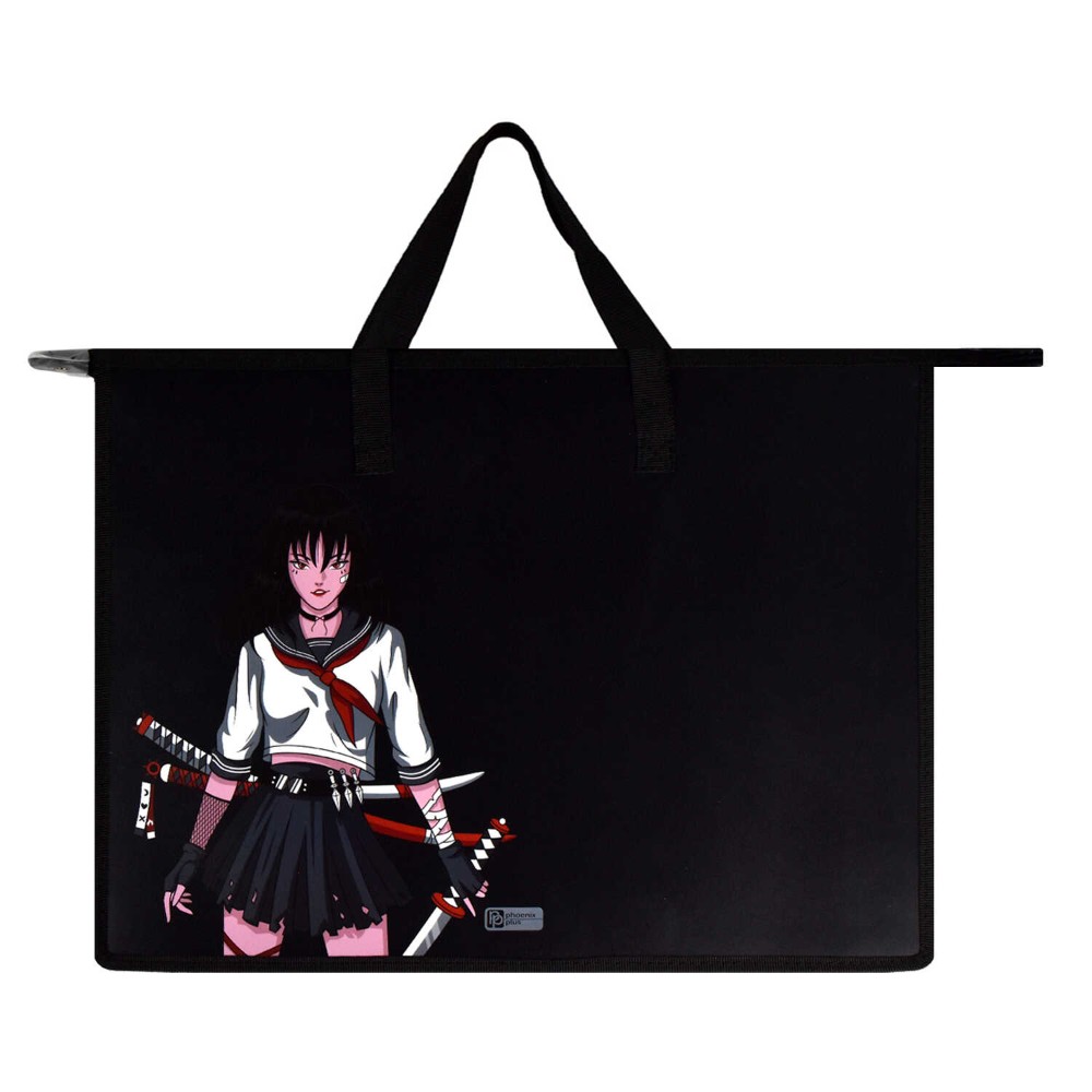 Папка для чертежей и рисунков "Танец с катаной", А3, пластик, черный - 3