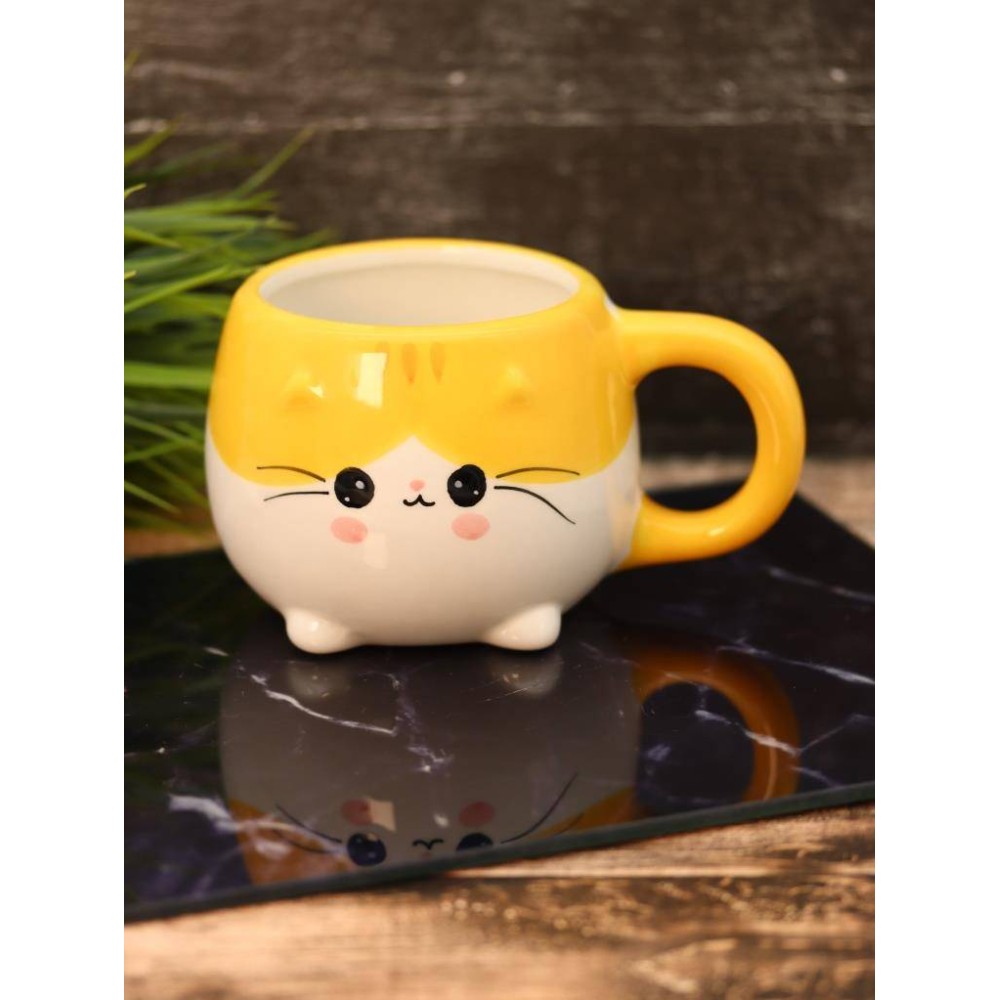 Кружка керамическая "Cat", 450 мл, оранжевый - 3