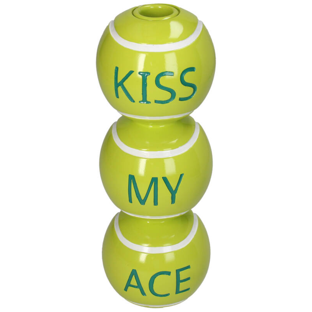 Подсвечник "Kiss My Ace", 8x8x23 см, желтый, белый