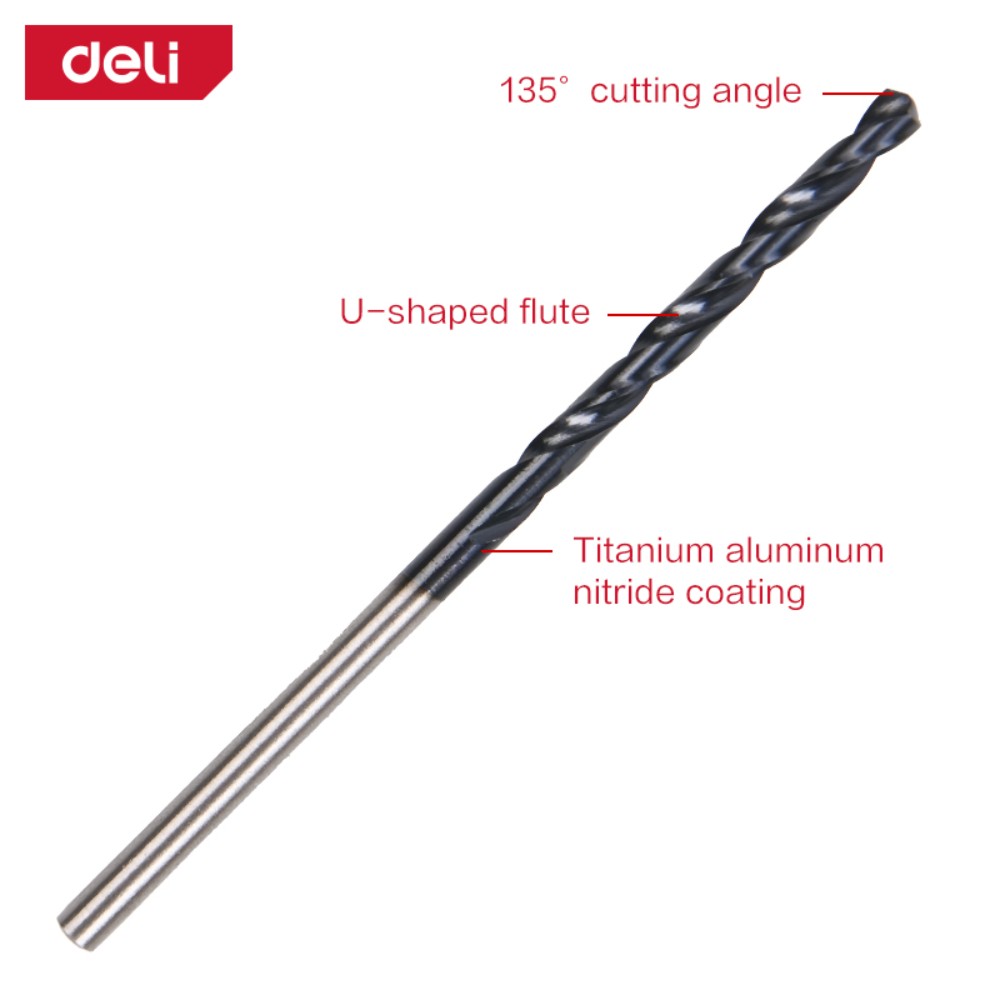 Сверло по металлу Deli RS EDH-MHZ030-E4, 3.0 мм, DIN 338, HSS-TiN - 3