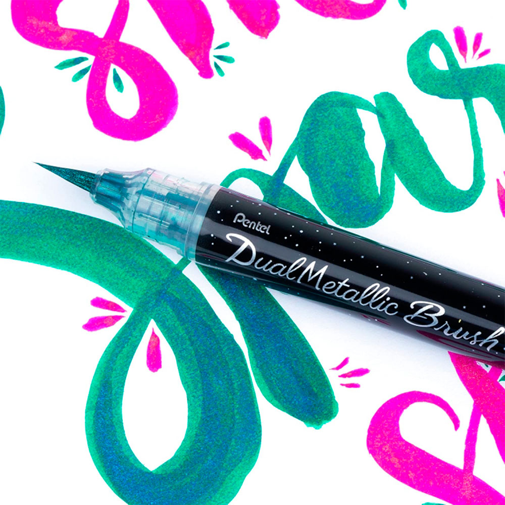 Маркер-кисть "Dual Metallic Brush", серебристый металлик - 6