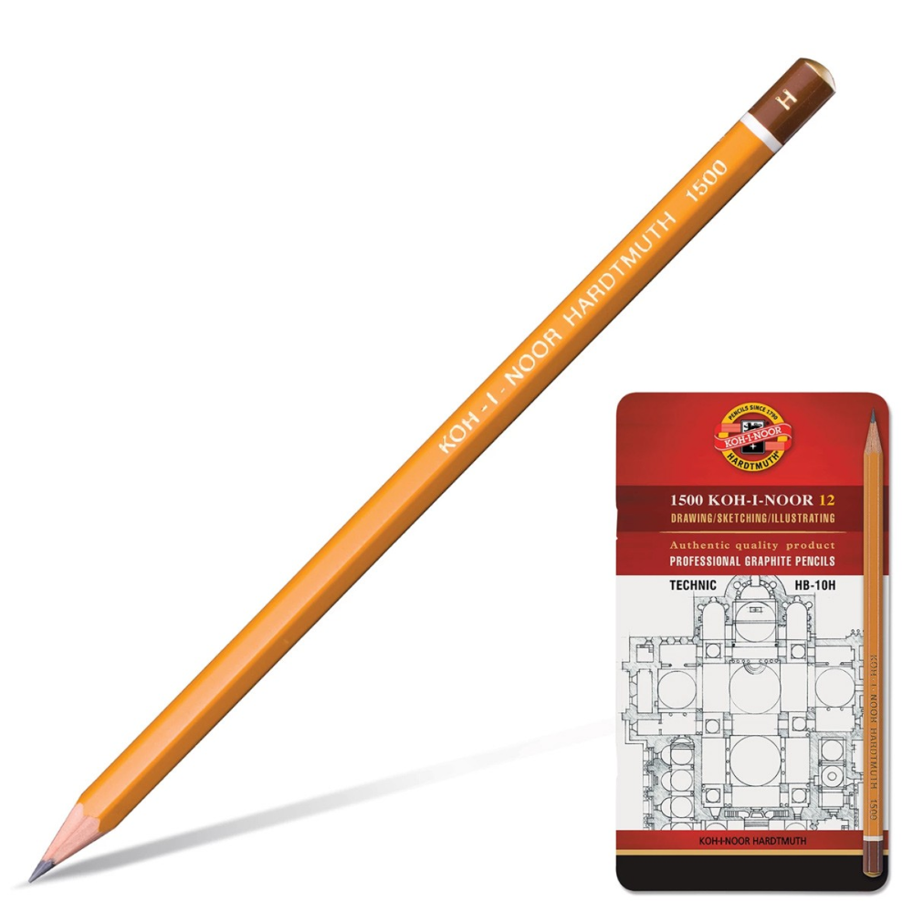 Карандаши чернографитные "Koh-I-Noor 1500 Technic", 12 шт.