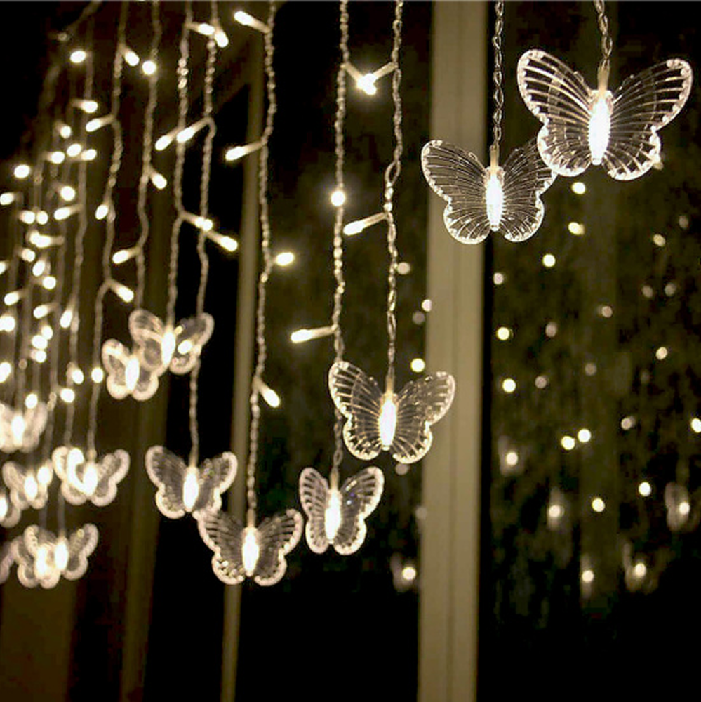 Гирлянда электрическая LED "Бахрома. Бабочка", тепло-белый - 3