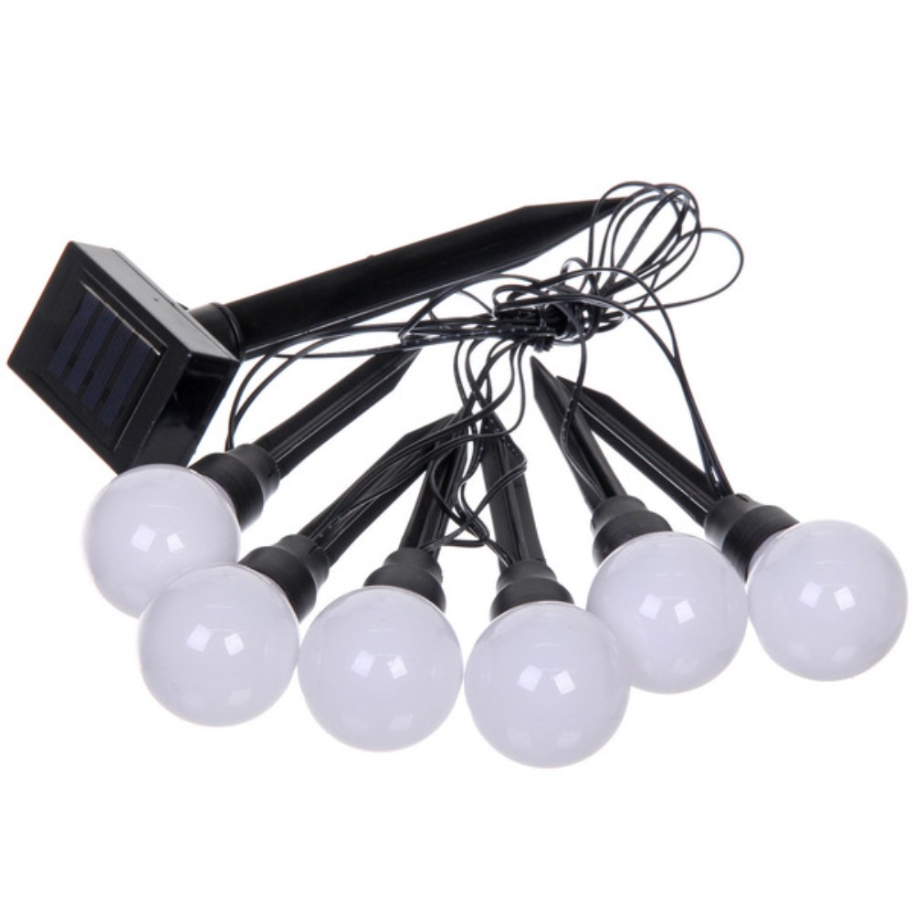 Гирлянда уличная "Светящийся шар", 3,5 м, 6 LED, белый, солнечная батарея
