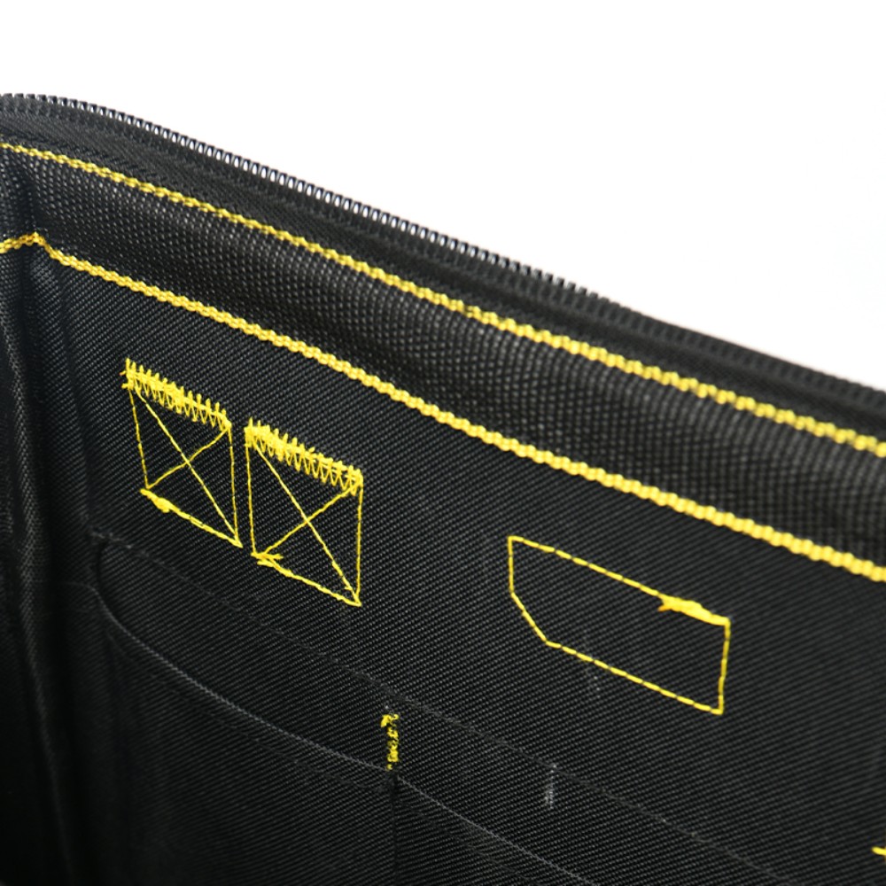 Сумка для инструментов Deli YS EDL586112, 14 карманов, 350х200х290 мм, ткань Oxford, черный, желтый - 4