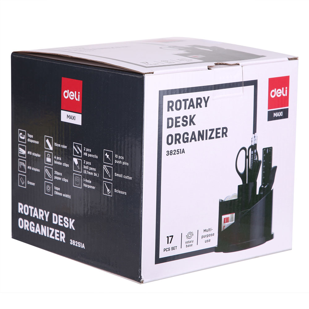 Набор настольный "Deli Maxi 38251А", 153x153x145 мм, черный - 5