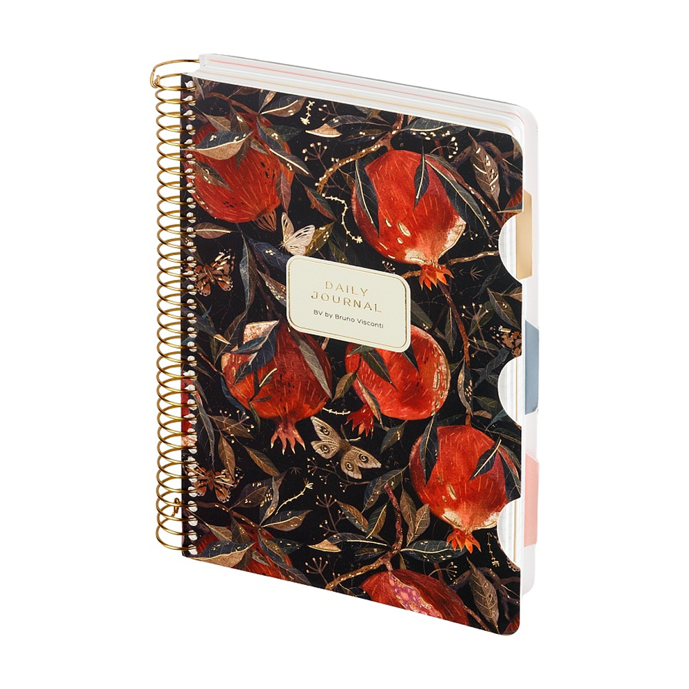 Книга записная "Flora. Гранат", A5, 200 листов, клетка, линейка, точка, черный, красный