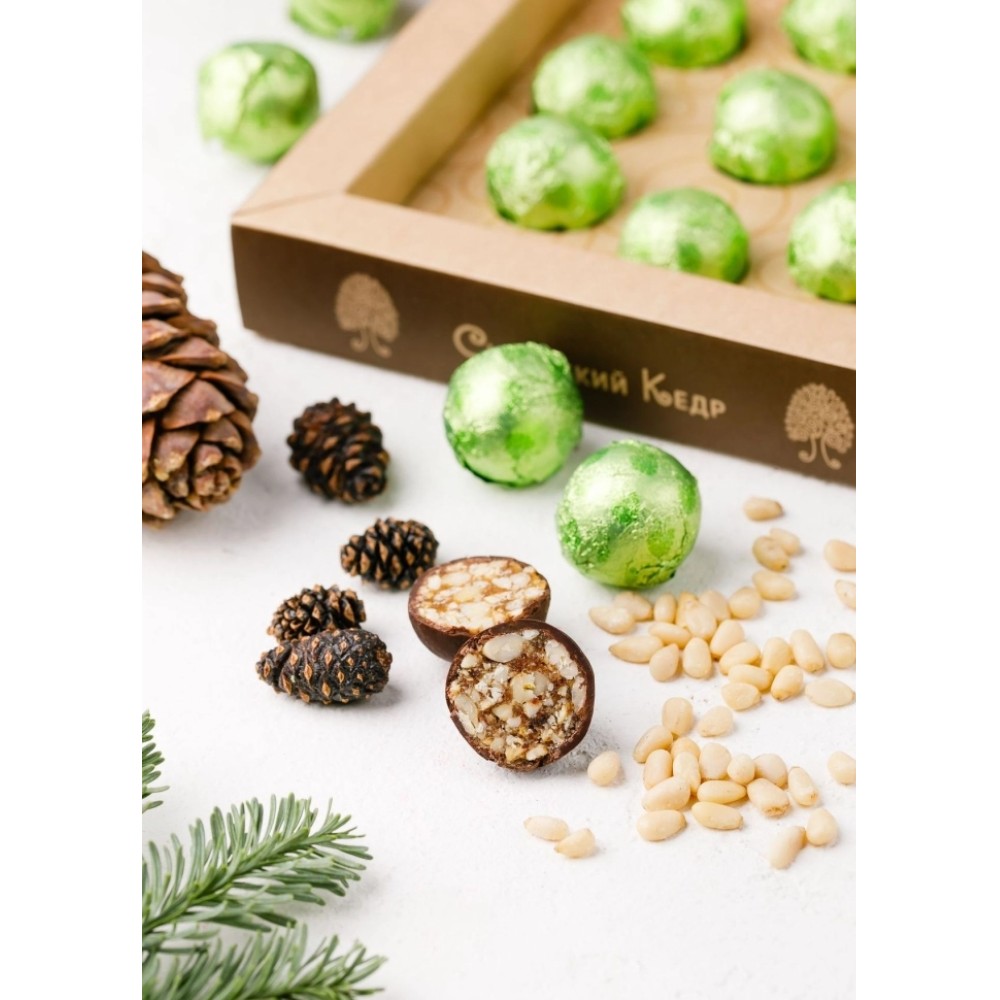 Конфеты "Кедровый грильяж" 120 гр., с сосновой шишкой - 4