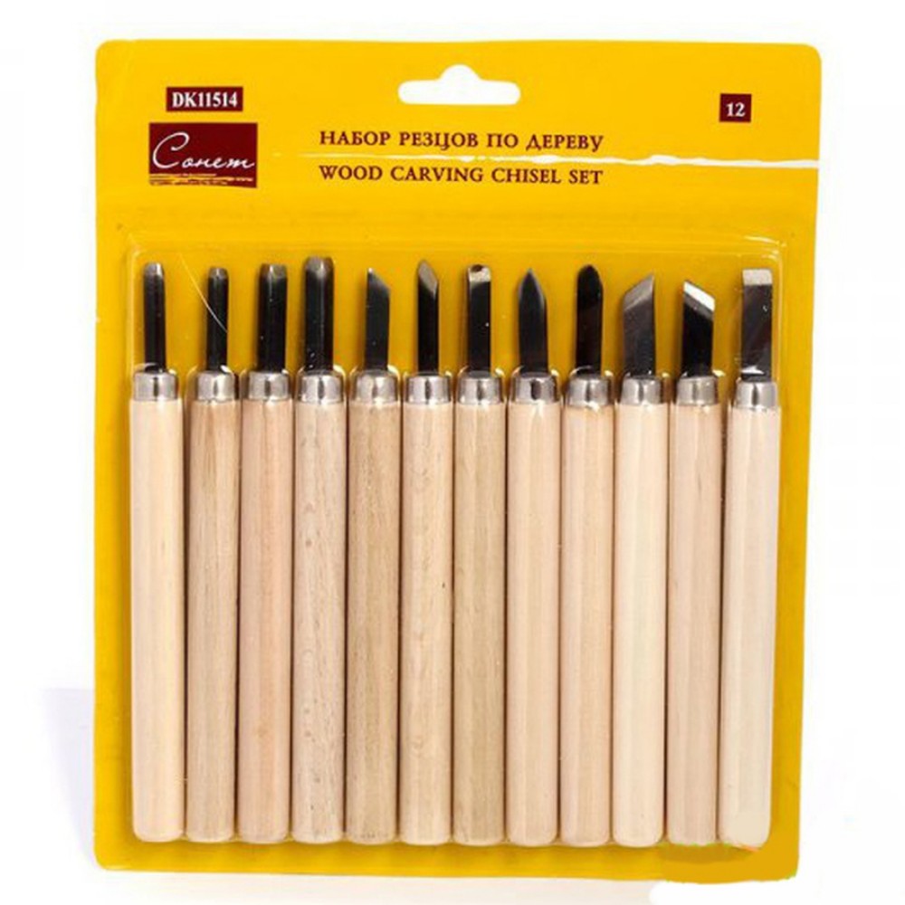 Резцы по дереву "Сонет", набор 12 шт.