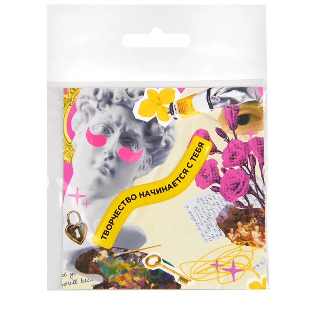 Набор сувенирный «Футболка «Пяшчотна да сябе», S, розовый +открытка-стикер 3D» - 5