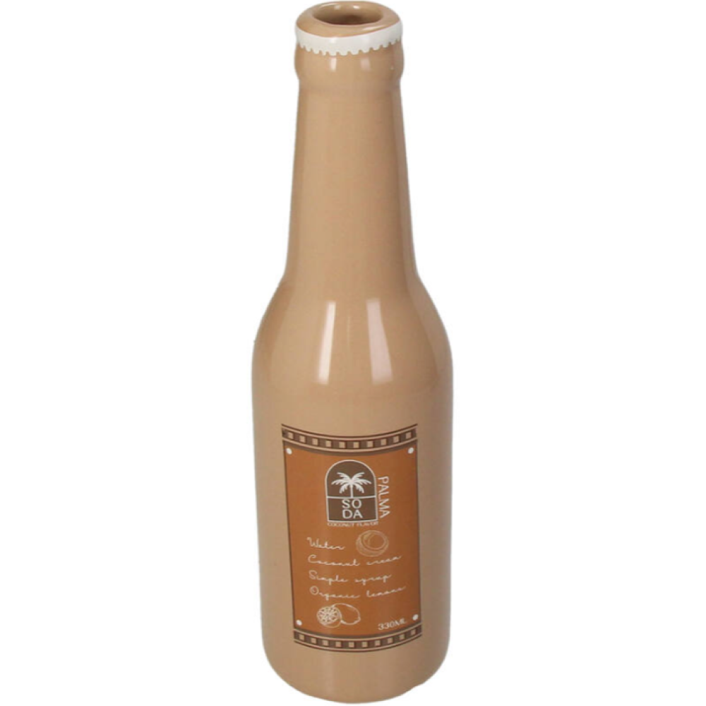 Ваза "Soda Bottle Palma Fine", фаянс, коричневый