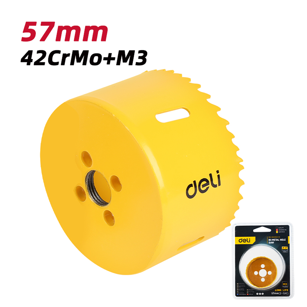 Коронка биметаллическая Deli YS EDH-SKK057-E1, 57 х 38 мм, М14 - 2