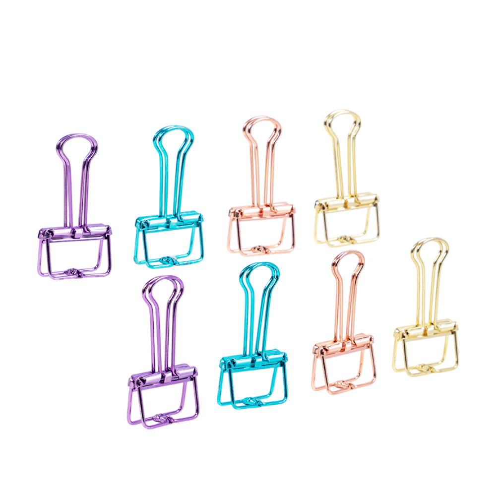 Зажим для бумаг "Deli", 8 шт, ассорти, блистер