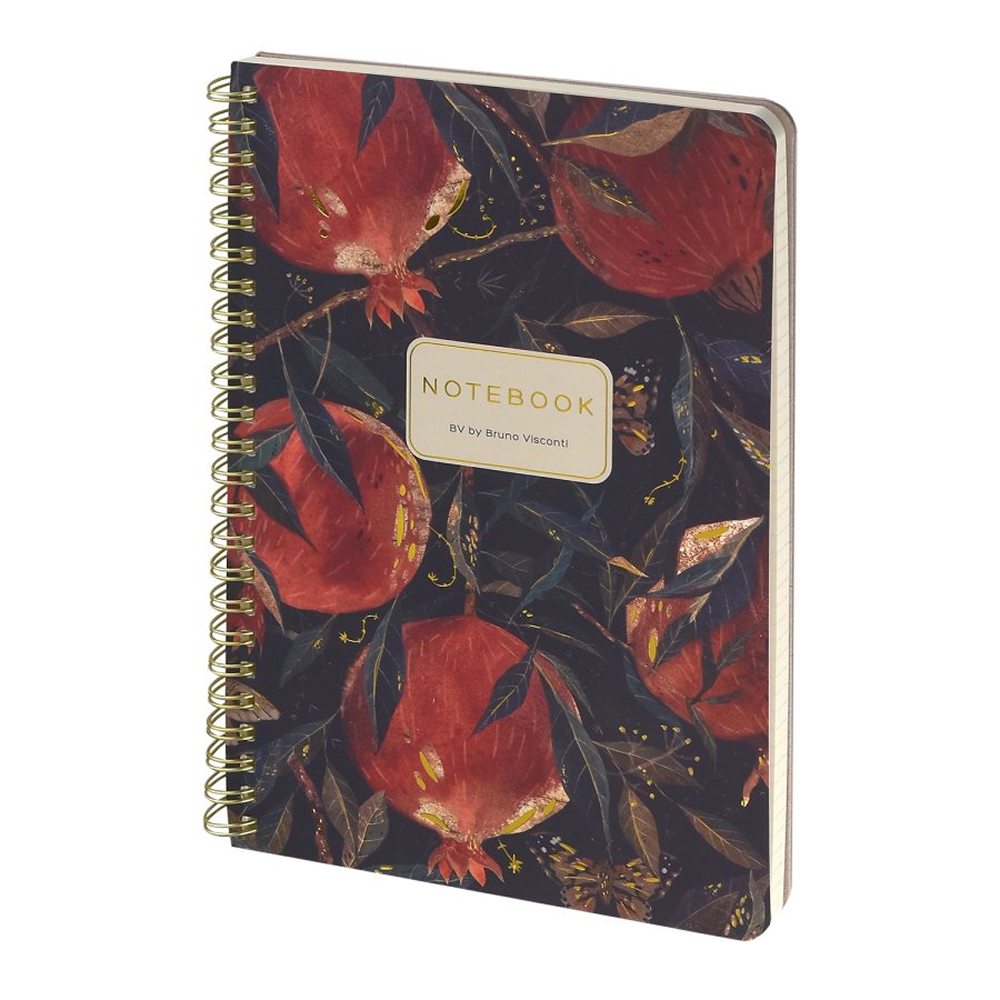 Тетрадь "Гранат", А5, 60 листов, клетка, спираль сбоку, разноцветный