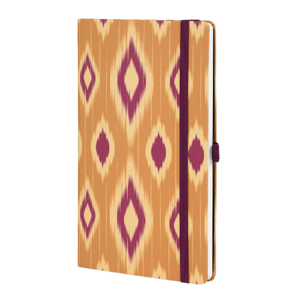 Блокнот "Ikat mustard blush", А5, 96 листов, линейка, оранжевый, бордовый - 3