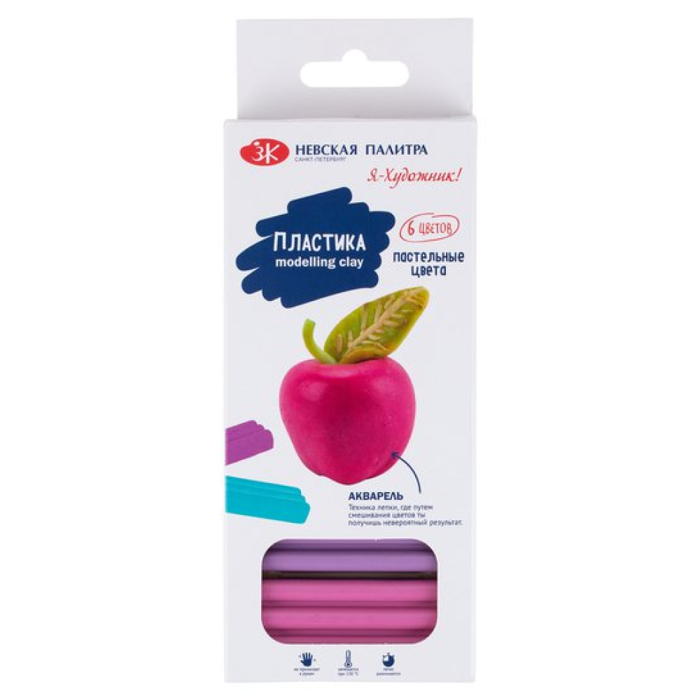 Пластика для моделирования "Я-Художник!", 6 шт., пастельные цвета