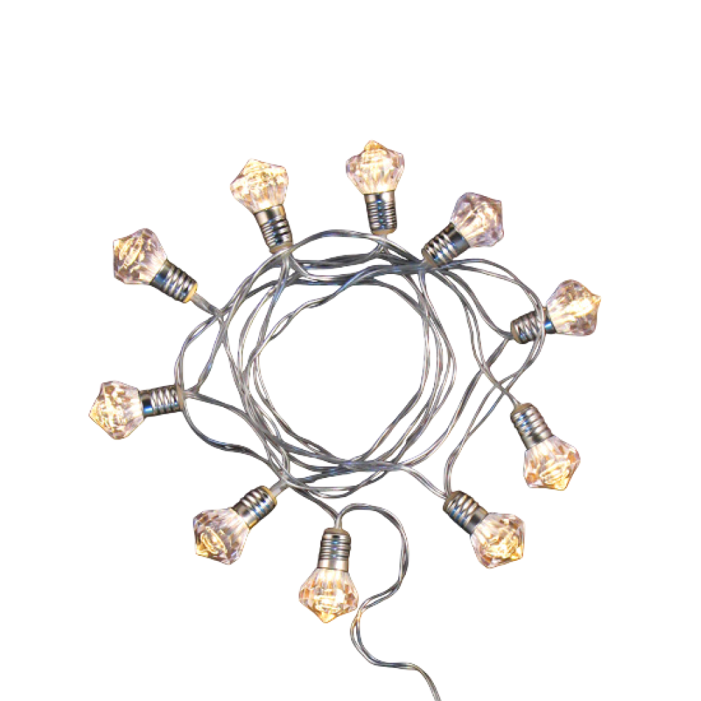 Гирлянда электрическая LED "Нить" с насадками "Фонарик", 2 м, мультиколор