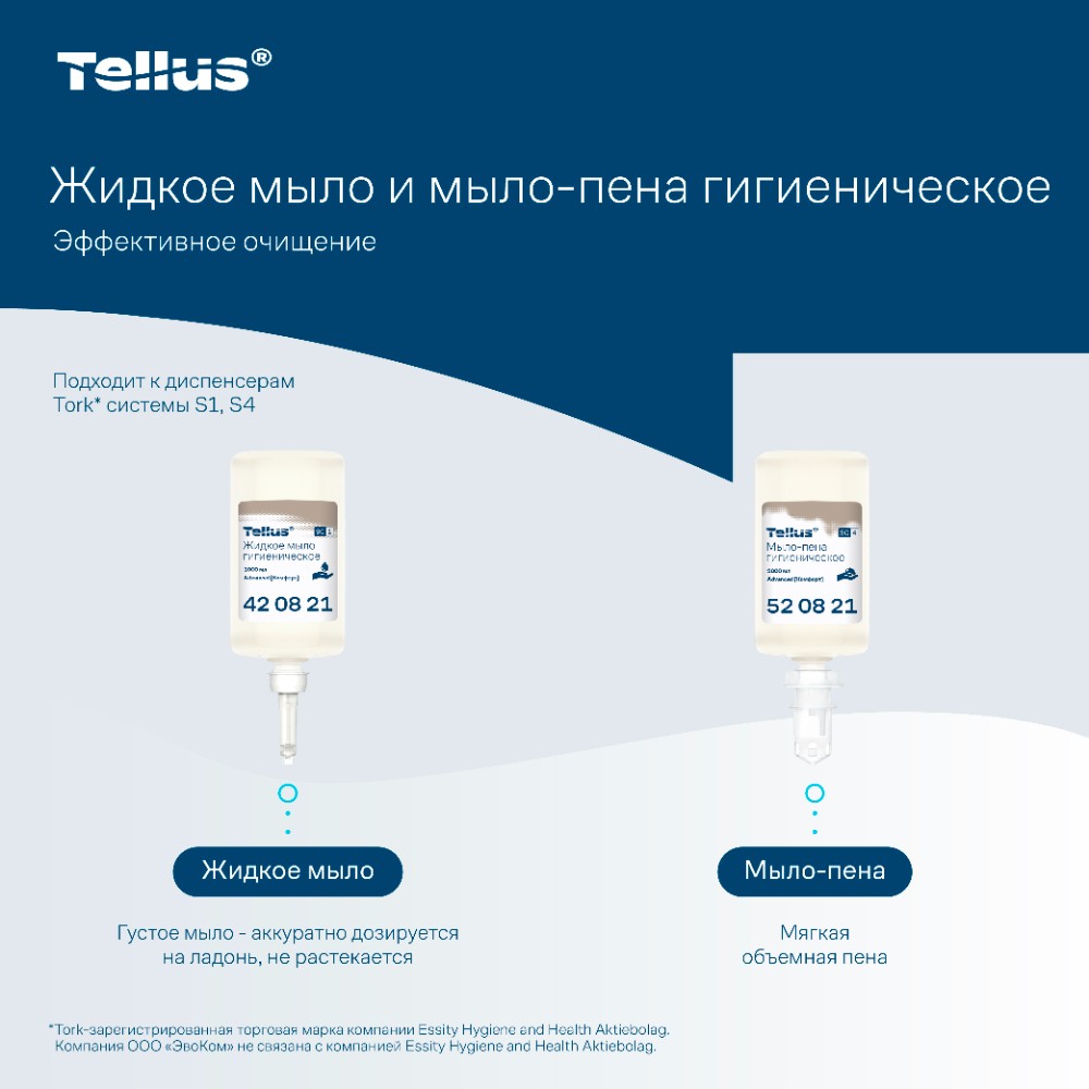 Мыло-пена Tellus Комфорт, 1 л, гигиеническое, SC4 - 7