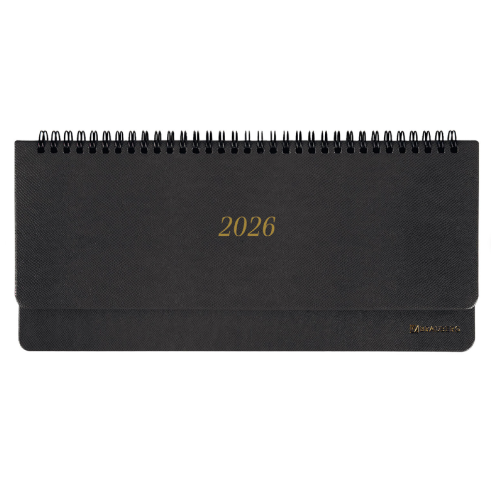 Планинг датированный "Iguana", 305x140 мм, 120 страниц, черный, 2026