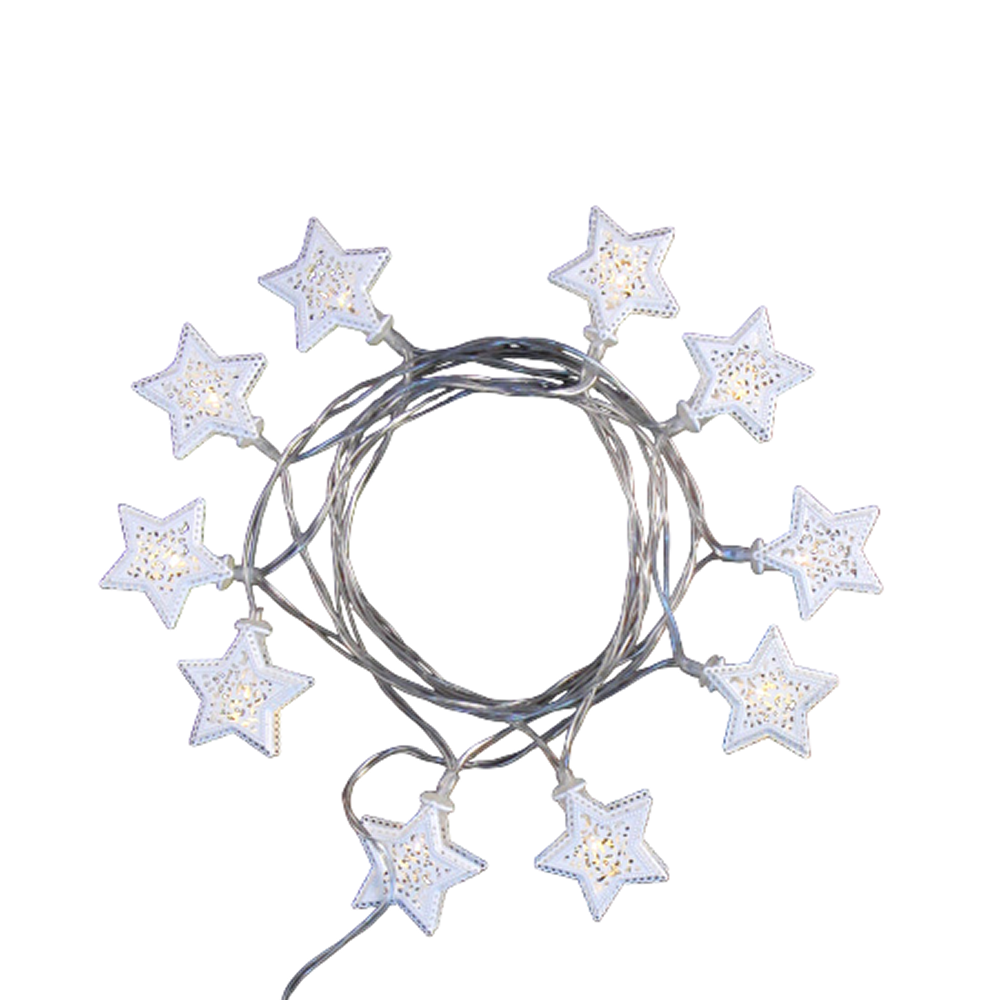 Гирлянда электрическая LED "Нить" с насадками "Ажурная звезда" 2 м, тепло-белый