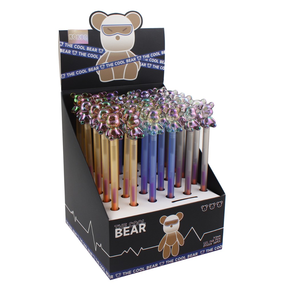 Ручка гелевая "Cool bear", ассорти - 3