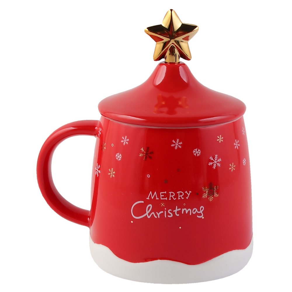 Кружка керамическая "Волшебный вечер", 400 мл, с крышкой и ложкой, ассорти - 3