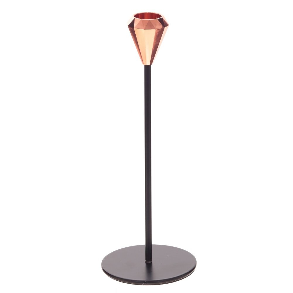 Подсвечник, металл, 8x8x22 см, черный, золотой 