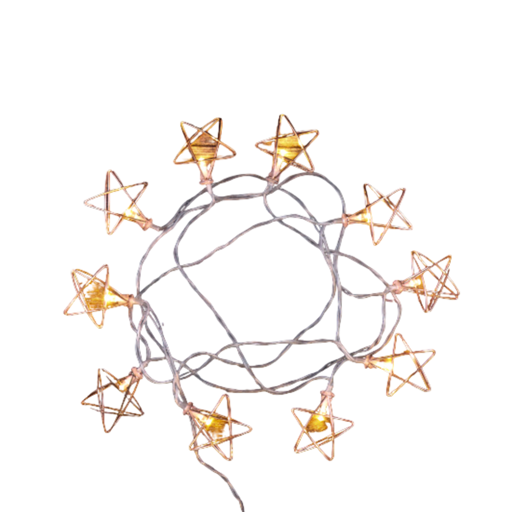 Гирлянда электрическая LED "Нить" с насадками "Звезда", 2,5 м, тепло-белый