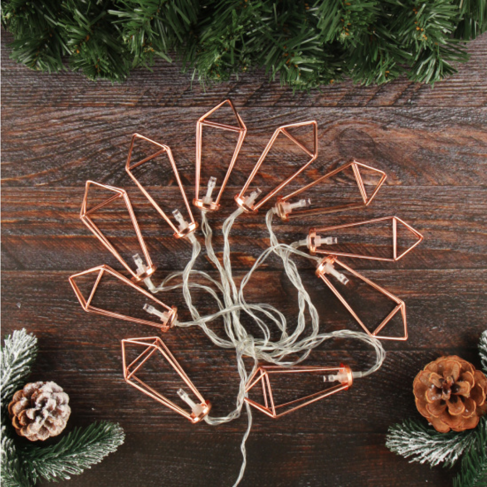 Гирлянда электрическая LED "Нить" с насадками "Кристалл", 2,5 м, тепло-белый - 3