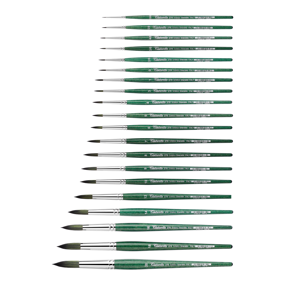 Кисть для рисования "Tintoretto Emerald", синтетика, круглая, №1