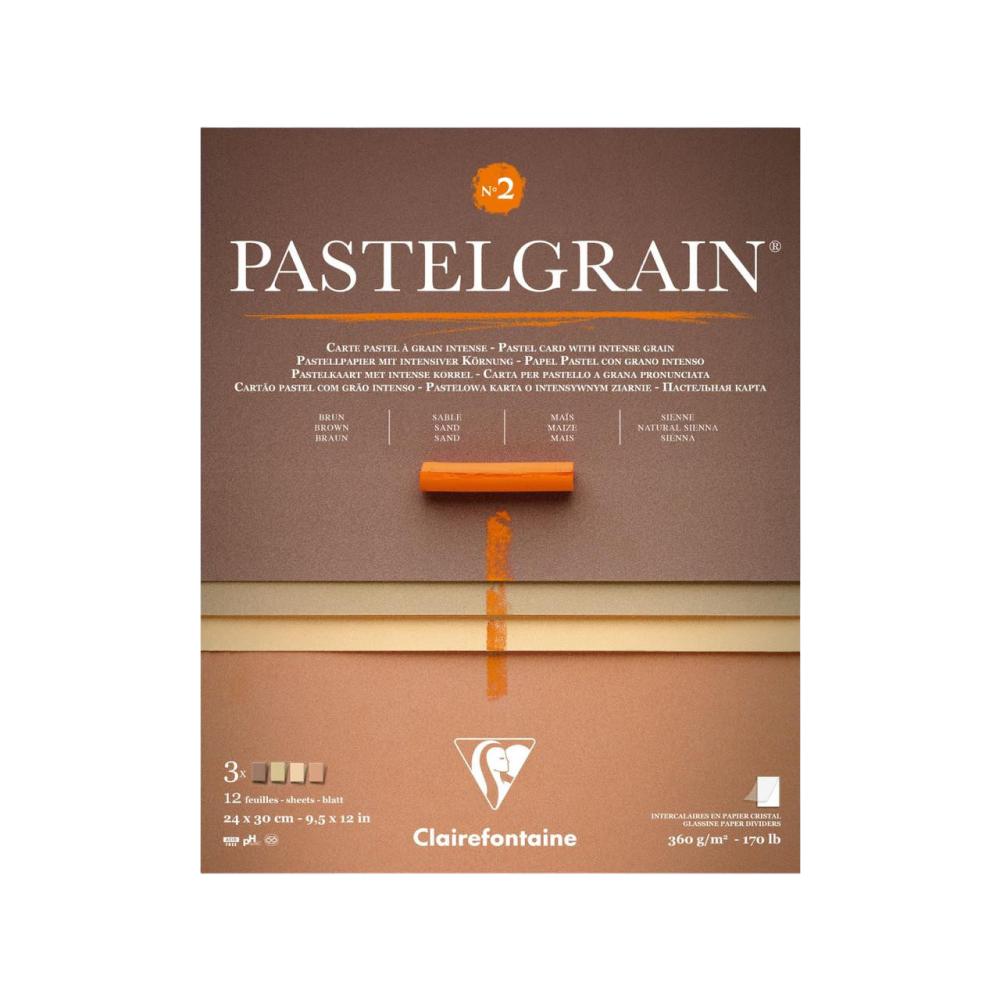 Блок бумаги для пастели "PastelGrain" 4 оттенка, 24х30см, 360 г, 12 листов, №2