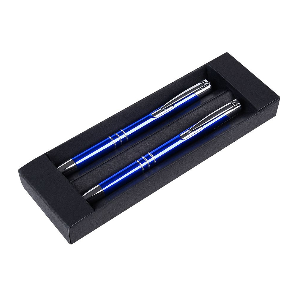 Набор "Claremont": ручка шариковая автоматическая и карандаш автоматический, синий, серебристый