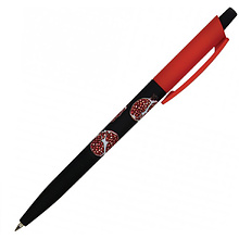 Ручка шариковая автоматическая "HappyClick. Гранат", 0.5 мм, черный, красный, стерж. синий
