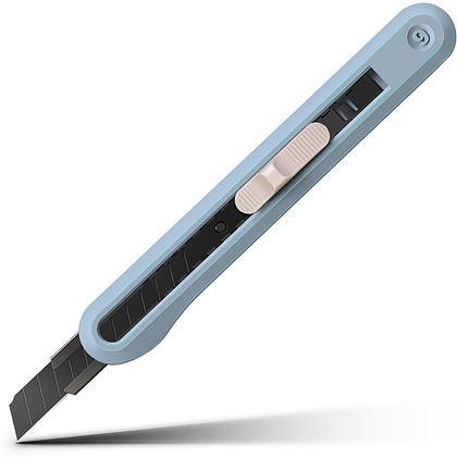 Нож для бумаги "Deli Nusign" усиленный, 0.9 см, синий