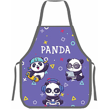 Фартук для труда "Трио панда", фиолетовый