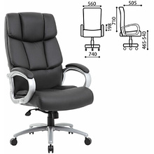 Кресло для руководителя BRABIX "Premium Blocks HD-008", экокожа, металл, черный