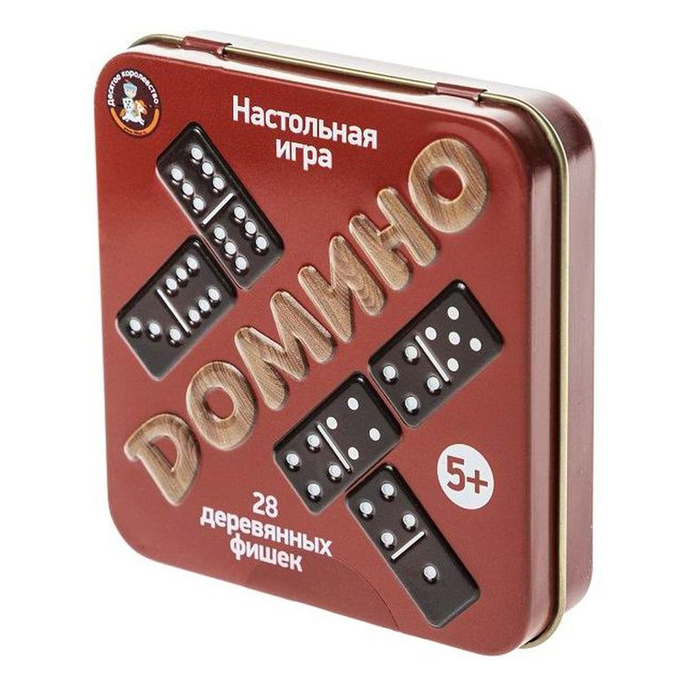 Игра настольная "Домино" в металлической коробке - 5
