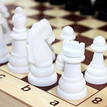 Игра настольная "Шахматы и шашки пластмассовые в деревянной упаковке"