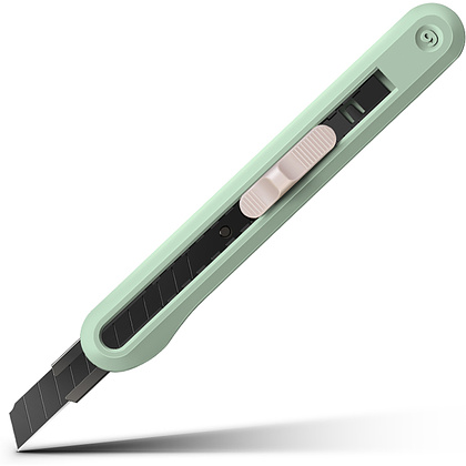 Нож для бумаги "Deli Nusign" усиленный, 0.9 см, зеленый