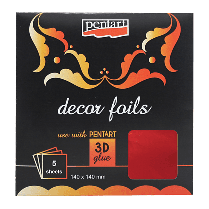 Трансферная поталь "Pentart metallic", 14x14 см, 5 листов, бордовый