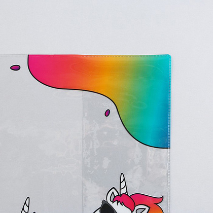Обложка для тетрадей "Единороги", А5, разноцветный - 4