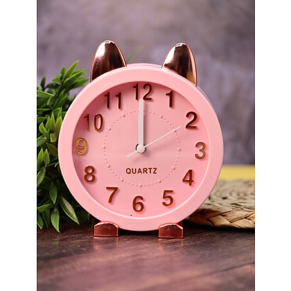 Часы-будильник настольные "Golden awakening Kitty", розовый - 2