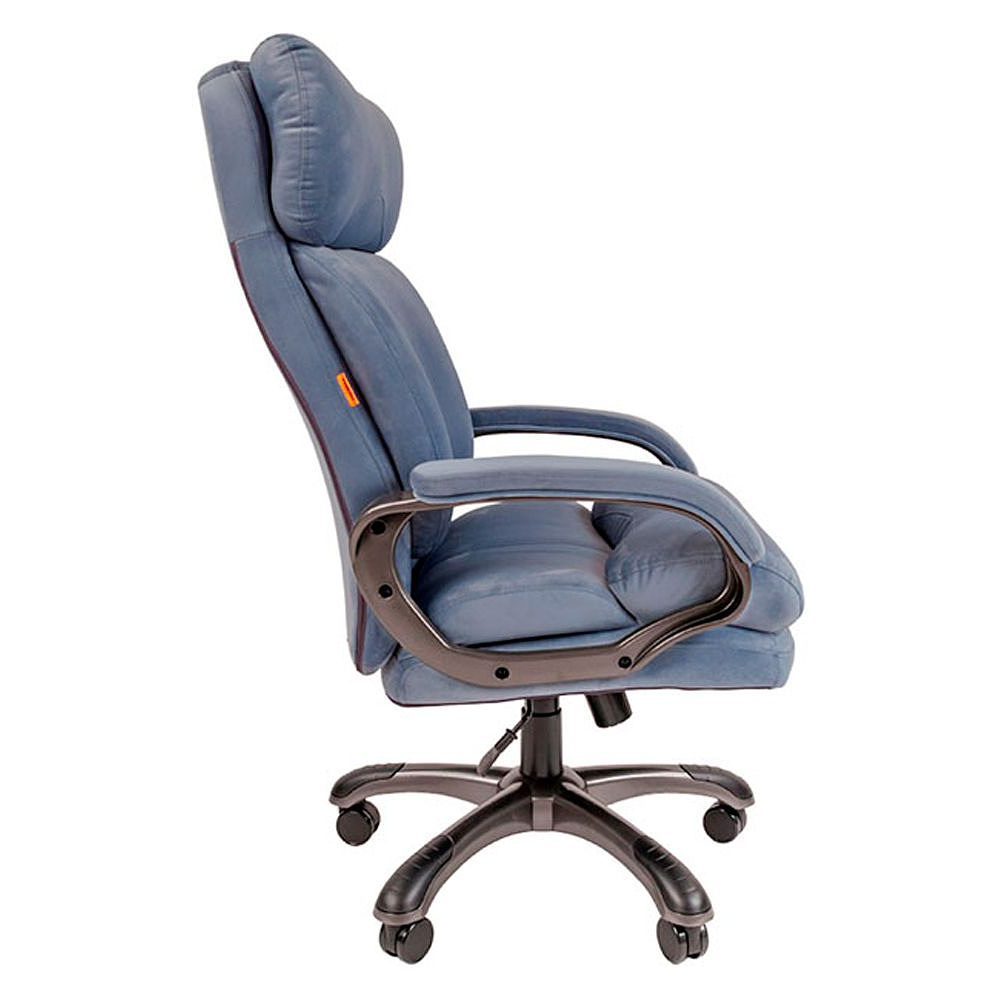 Кресло для руководителя "Chairman Home 505", велюр, пластик, голубой - 3