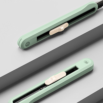 Нож для бумаги "Deli Nusign" усиленный, 0.9 см, зеленый - 3