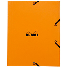 Папка на резинках "Rhodia", A5, 40 мм, картон, оранжевый
