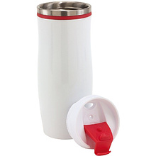 Кружка термическая "Crema", металл, пластик, 400 мл, белый, красный