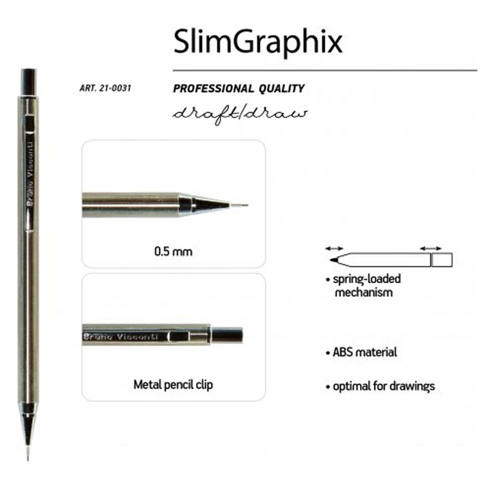 Карандаш автоматический "SlimGraphix", 0.5 мм, с ластиком, золотистый - 3