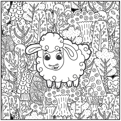 Раскраска "Беззаботные овечки. Рисунки для медитаций" - 4