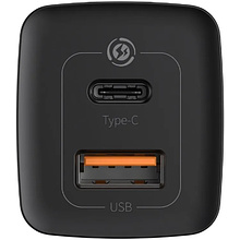 Сетевое зарядное устройство Baseus "CCGAN2L-B01" GaN2 Lite Quick Charger Type-C+USB, черный
